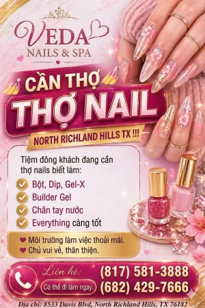 Tuyển thợ Nail gấp tại Veda Nails & Spa